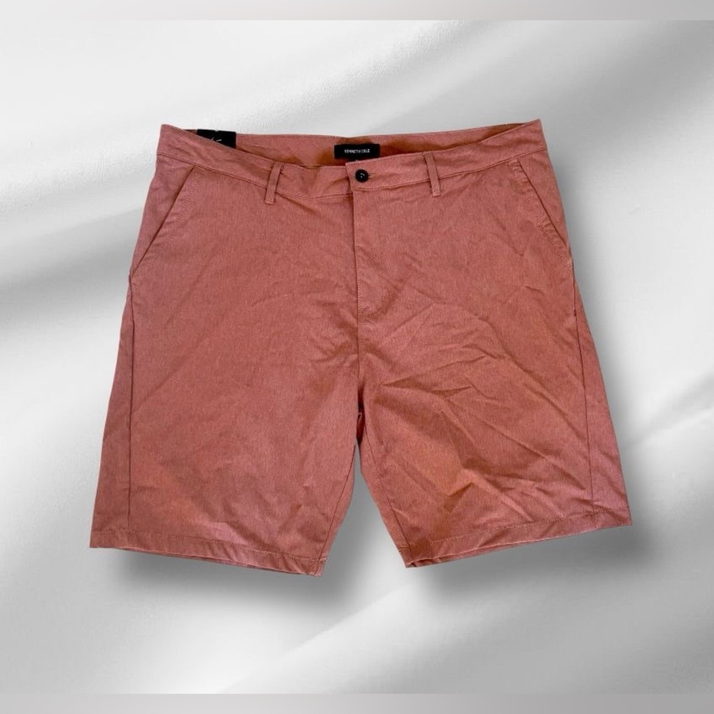 Men's W40 Clay Red Kenneth Cole Techni-Cole Moisture-Wicking Bermuda Shorts NWT